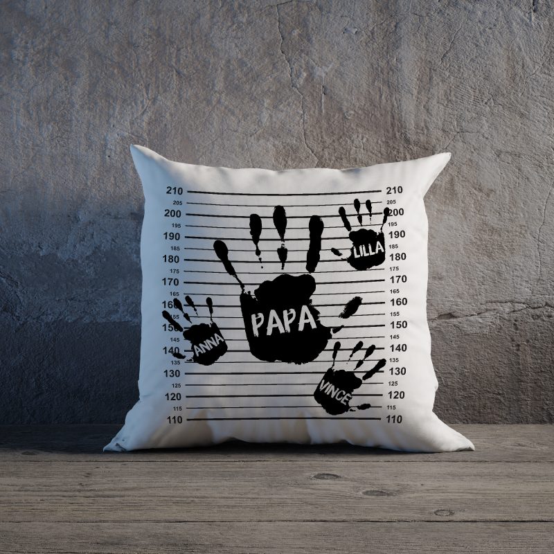 Kézlenyomat párna nagypapának, 3 névvel Lovenir.hu