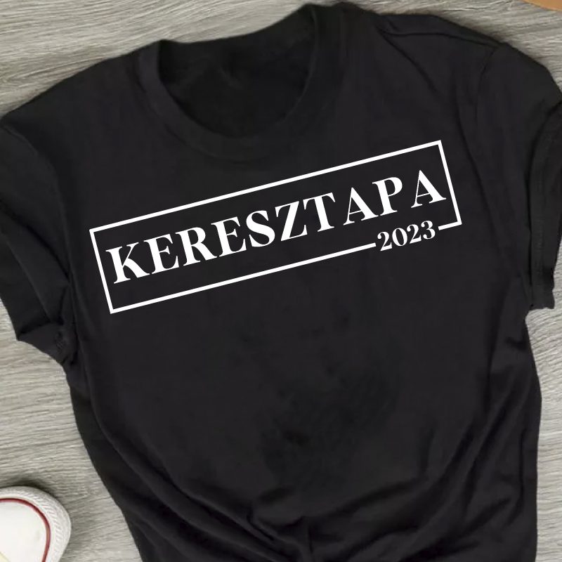 Keresztapa, évszámmal férfi póló Lovenir.hu