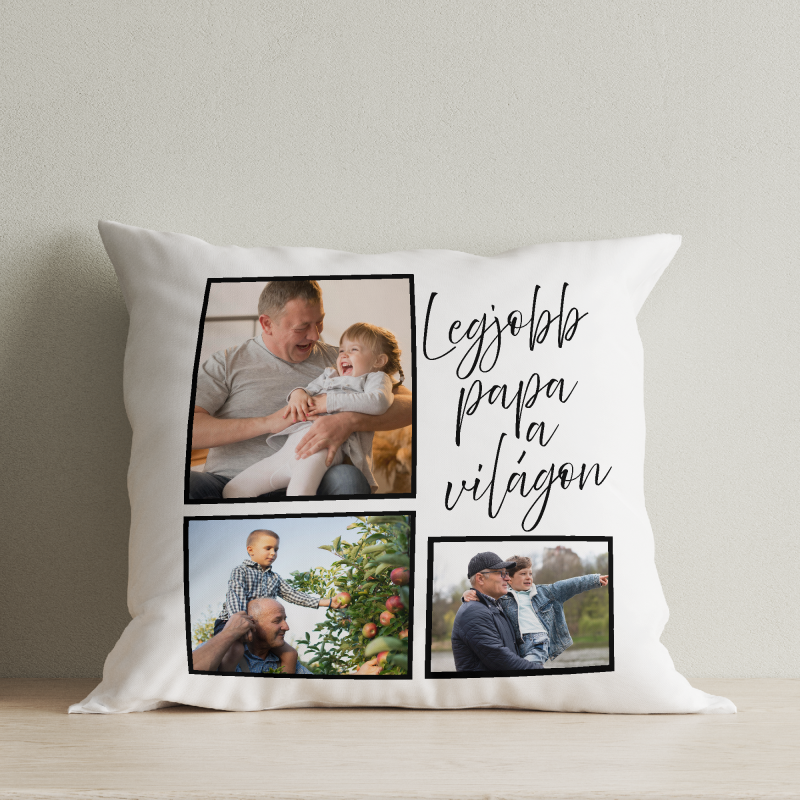 Legjobb papa a világon párna, 3 fényképpel Lovenir.hu