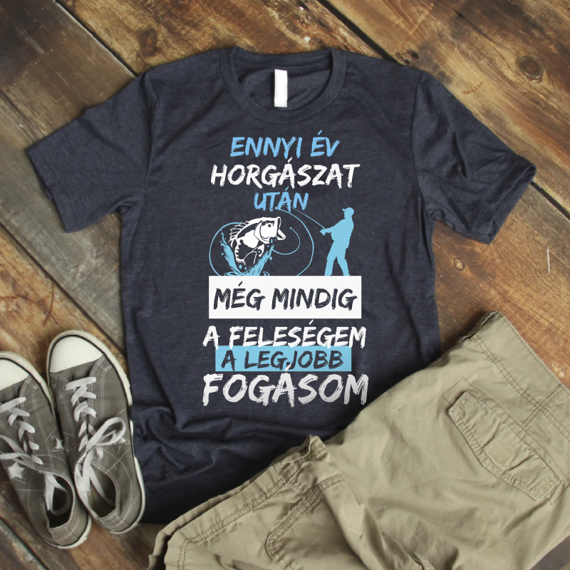 Ennyi év horgászat után póló Lovenir.hu