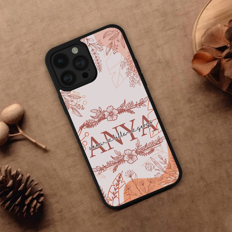 Anya telefontok, nevekkel, vonalrajz virágokkal Lovenir.hu