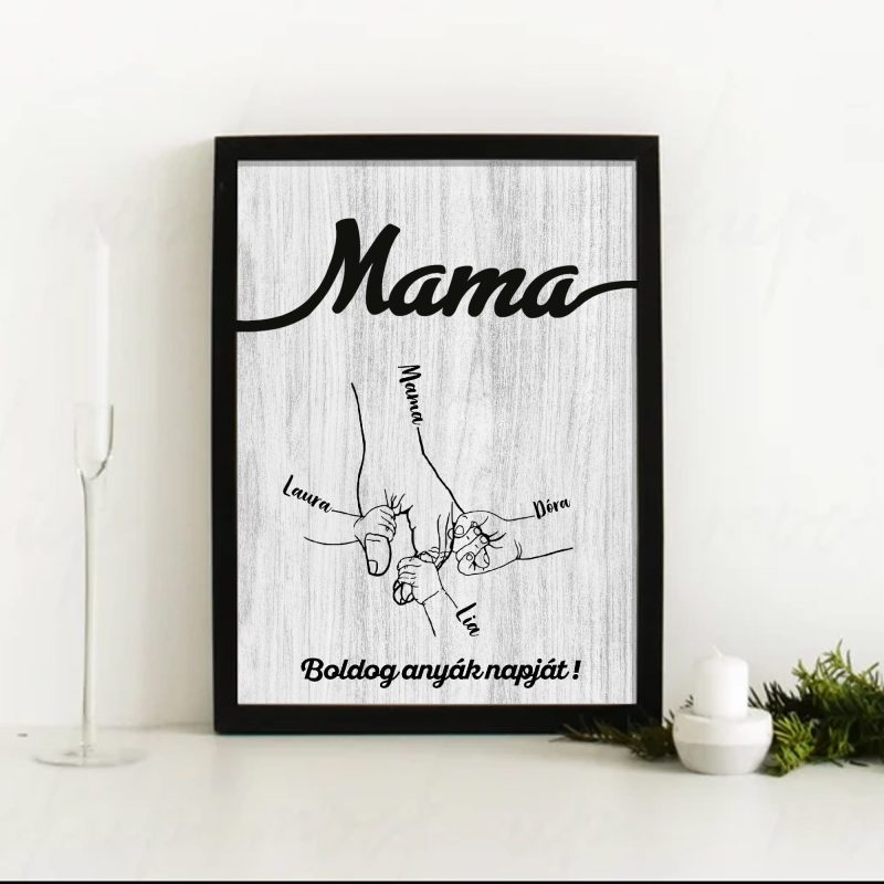 Kéz a kézben 2 rétegű asztali dísz mamának Lovenir.hu