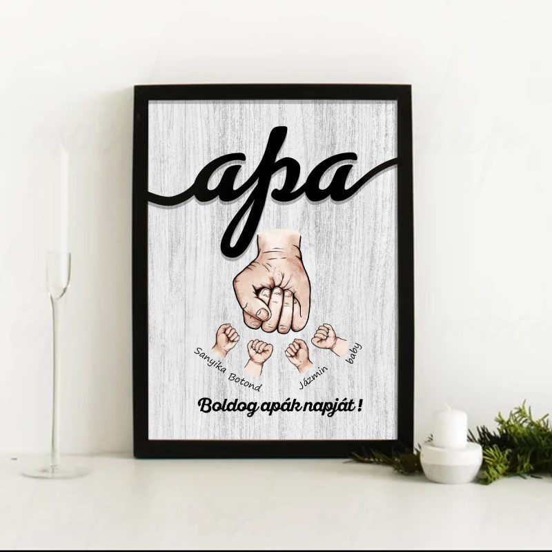 Színes ökölpacsis 2 rétegű asztali dísz apának Lovenir.hu
