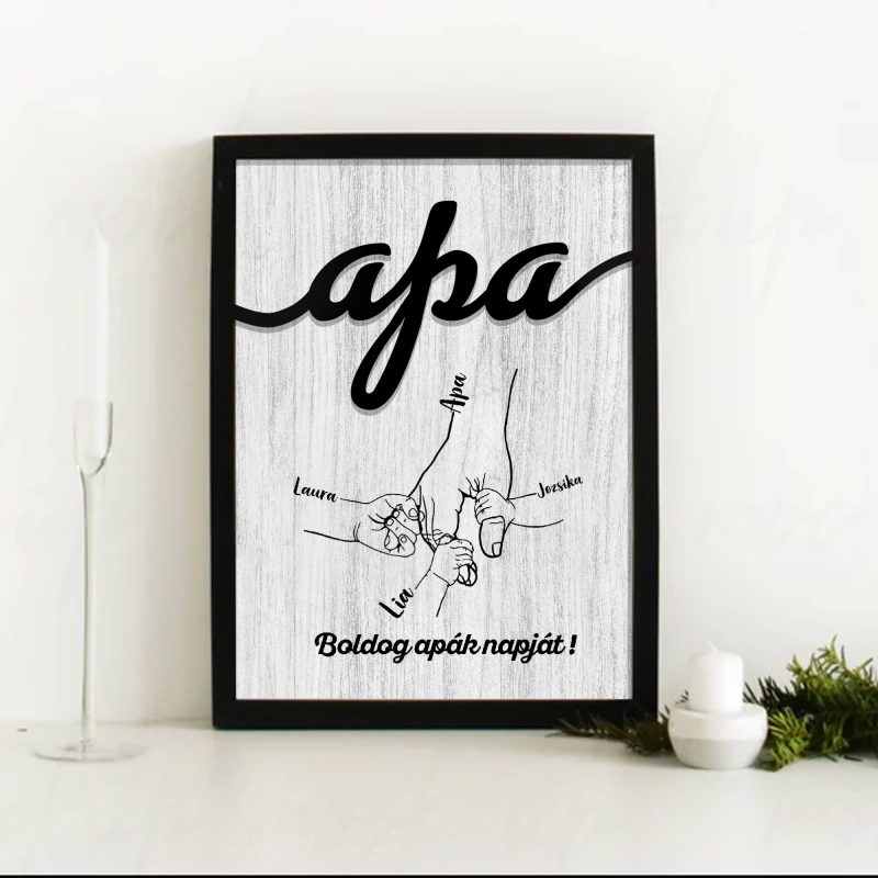 Kéz a kézben 2 rétegű asztali dísz apának Lovenir.hu