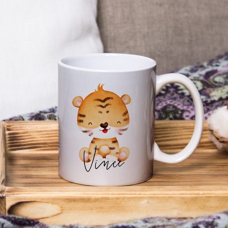 Tigris mintás bögre névvel Lovenir.hu