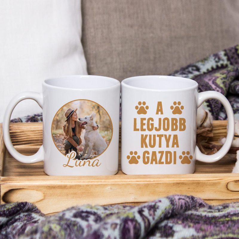 A legjobb kutya gazdi fényképes bögre Lovenir.hu