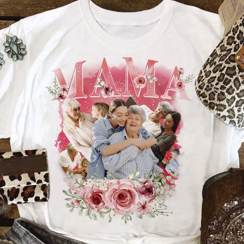 Mama feliratos fényképes retro póló Lovenir.hu
